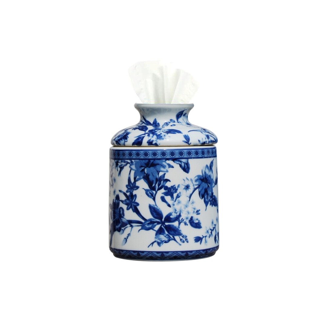 Blue & White Porcelain Tissue Box
