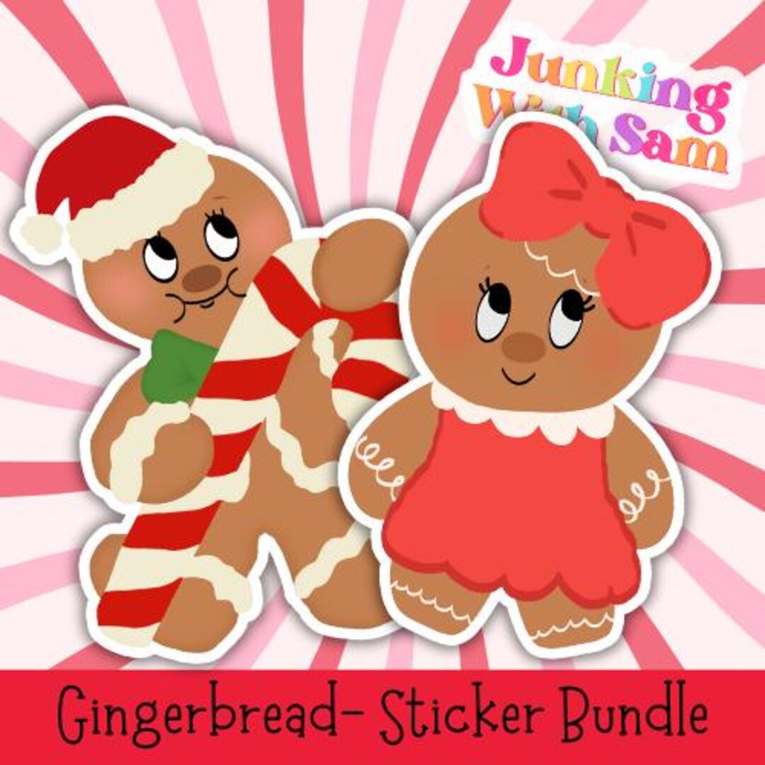 Gingerbread Sticker Craft Gingerbread Sticker Bundle - Etsy