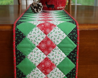 PDF Christmas Holiday Quilted Table Runner Pattern Digital Download