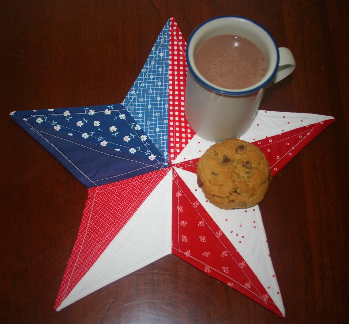 PDF Patriotic Star Mug Rug PatternEasy Digital Download Etsy