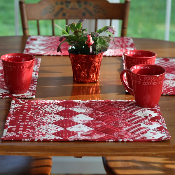 PDF Set of Four Quilted Placemats Pattern, Super Quick and Easy, Stunning Results, Instant Digital Download