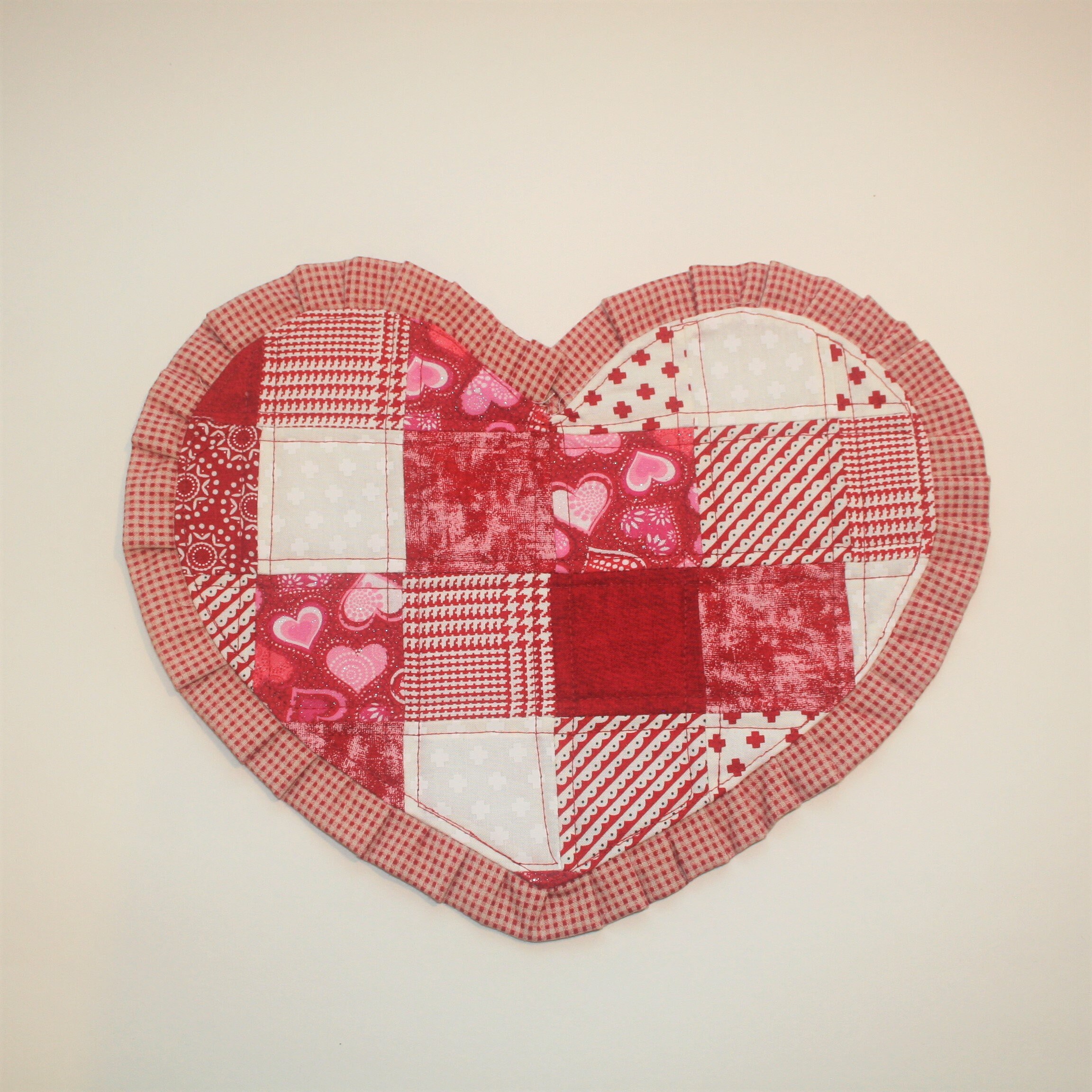 PDF Valentine Heart Mug Rug With Ruffle Digital Pattern Etsy