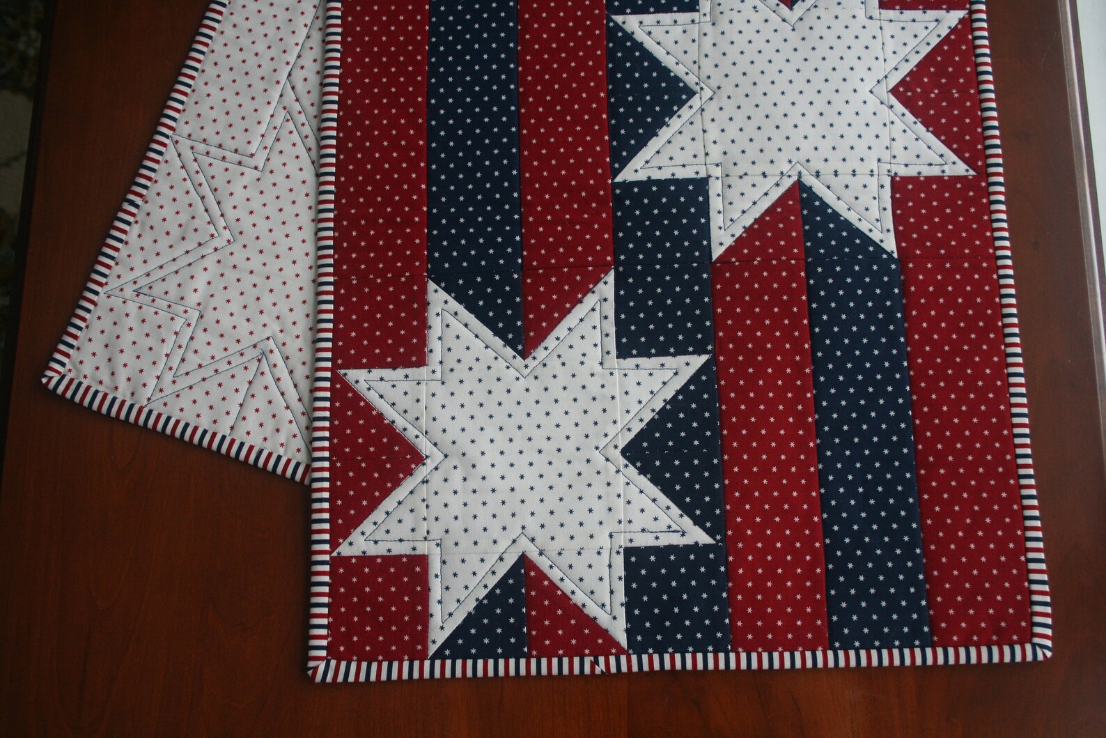 PDF Patriotic Stars and Stripes Quilted Table Runner Pattern | Etsy