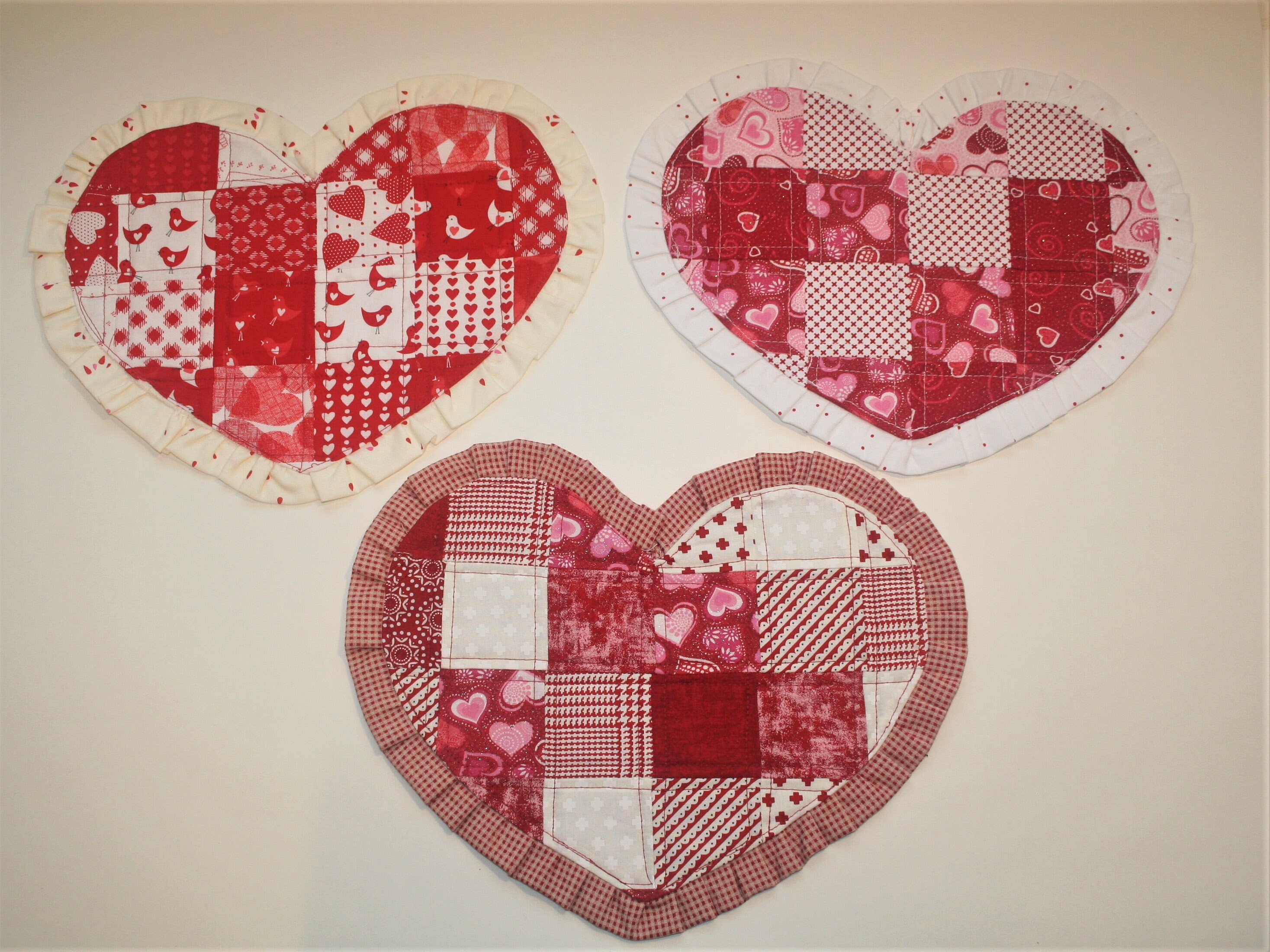 PDF Valentine Heart Mug Rug With Ruffle Digital Pattern Etsy