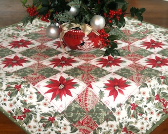 PDF Patchwork Holiday Quilted Table Topper Pattern with Fussy Cut Directions, Digital Download