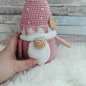 Valentine, Christmas gnome crocheted handmade toy, perfect gift idea, amigurumi gnome