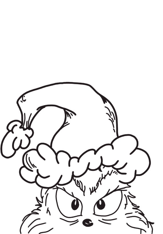 Grinch Printable Coloring Pages 4 Pages | Etsy UK