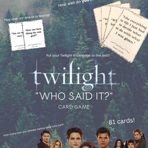 Twilight-inspired Card Game - "Who Said It?"{Physical cards!}
