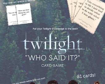 Juego de cartas inspirado en Crepúsculo: "¿Quién lo dijo?" (¡Cartas físicas!)