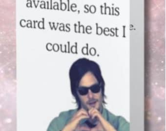 Tarjeta de cumpleaños divertida Daryl Dixon meme tarjeta de felicitación Norman Reedus descarga digital acceso instantáneo