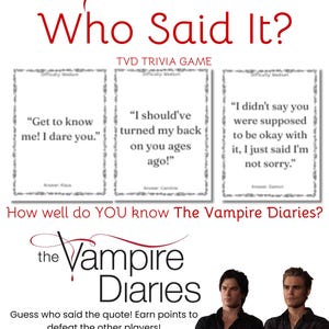 TVD Who Said It? トリビアカードゲーム（デジタルダウンロード）（即時アクセス！）ヴァンパイア・ダイアリーズゲーム