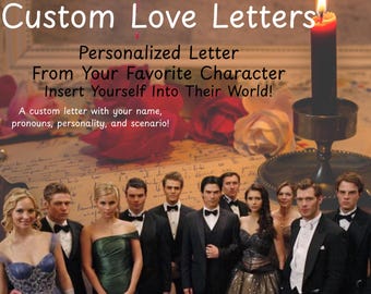 Carta de amor personalizada de TVD/TO / Personalizada / Elige tu personaje / Regalo de fantasía oscura / Descarga digital imprimible / Hecho a medida