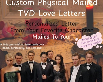 Carta de amor física personalizada escrita a mano de TVD/Originals / Personalizada / Elige tu personaje / ¡Enviada por correo! / Mikaelson/Salvatore