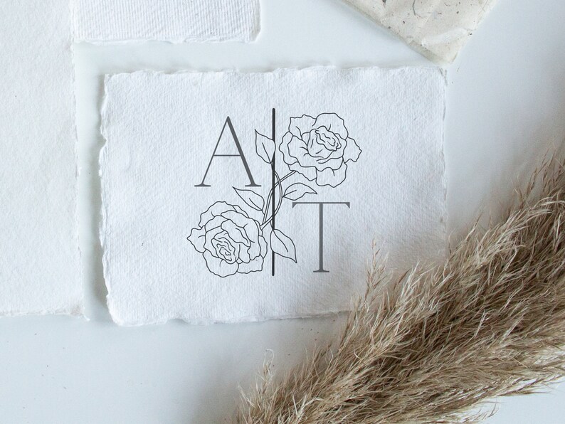 Rose Monogram Customizable Monogram PNG and SVG Files Rose - Etsy