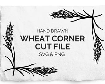 Wheat Corner Cut File, SVG, Cricut Cut, Wheat Elements, Wheat for Sign Making, Wedding Sign Element, Farmhouse Sign, Harvest, PNG, Engraving