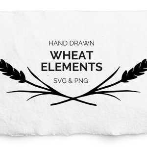 Weizen Bündel SVG, Solid Fill Wheat Designs, individueller Weizenstempel, Digi Stamp, Thanksgiving, Logo Label Design, kommerzielles Design
