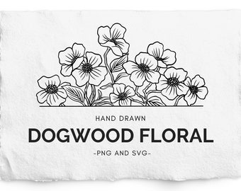 Dogwood Floral Border SVG, Glowforge, For Engraving, Dogwood Branch, Botanical Branch, Frame Topper, Etching, Commercial Free, Stationery