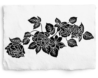 Rose Silhouette SVG and PNG, Flower border, Wedding Rose Border Frame for Stationery, Commercial Free Botanical, Hand Drawn Botanical PNG