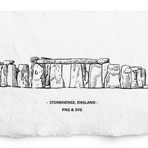 Stonehenge SVG, England Travel Clipart, Travel England Graphic, Ancient Rock Drawing, Pen and Ink Illustration, Hand Drawn, Engraving