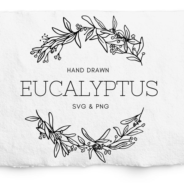 Eucalyptus Botanical SVG, Eucalyptus, Floral and Berry, Cricut Foil, Commercial Free, Engraving, Glowforge, Stationery, DIY Label