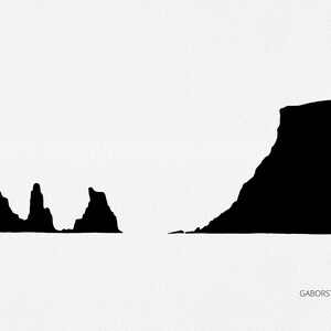 Islanda SVG, contorno oceano a Vik, Cricut Cut File, Vinile, Logo Design, Signage, Commercial Free, Hand Drawn, graphic, linea rock