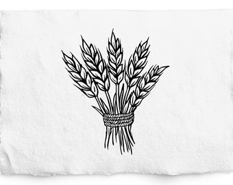 Wheat Bundle SVG Graphic, Wheat Outline Vector Image, Wheat Sheaves tied with rope, 4 Wheat Bundled, Laser Cut, Cricut Design Space, PNG