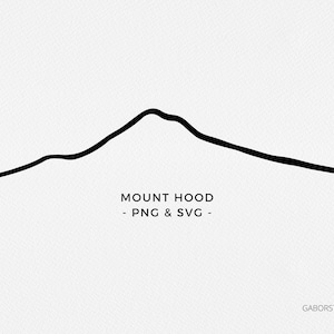 Mountain Hood SVG, Minimalist Mountain Outline, Mount Hood, Oregon, Mountain Digi Stamp, Mountain Graphic, Sublimation, Logo, Branding