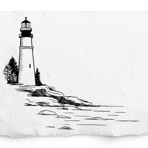 Lighthouse SVG Graphic, Hand Drawn, Sublimation, Digi Stamp, Engraving File, Logo Design, Scrapbook, Ocean, Mountain, Nautical Clipart