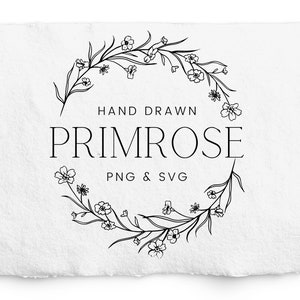 Wieniec z pierwiosnków SVG, grawerowanie laserowe, element logo rysowany ręcznie, rama dzielona, zaproszenie ślubne, grafika sublimacyjna, projekt logo, Glowforge