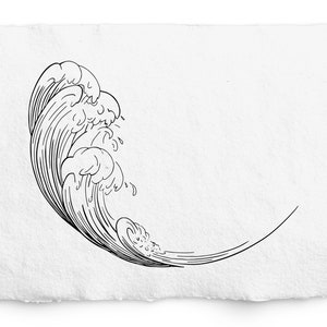 Waves Line Art in Round Format, Hand Drawn, Sublimation, Digi Stamp, Engraving File, Logo Design, Scrapbook, Ocean, Nautical Clipart