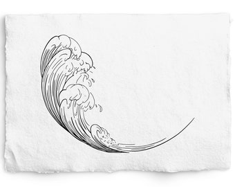 Waves Line Art in Round Format, Hand Drawn, Sublimation, Digi Stamp, Engraving File, Logo Design, Scrapbook, Ocean, Nautical Clipart