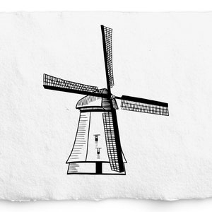 Mulino a vento SVG, arte linea vettoriale disegnata a mano, Incisione, Glowforge, Foil Quill, Elemento logo, Paesi Bassi, Disegno linea faro tradizionale
