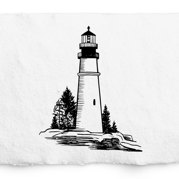 Lighthouse SVG Graphic, Wedding invite graphic, Laser Engraving, Digi Stamp, Engraving File, Logo Design, Scrapbook, Ocean, Nautical Clipart