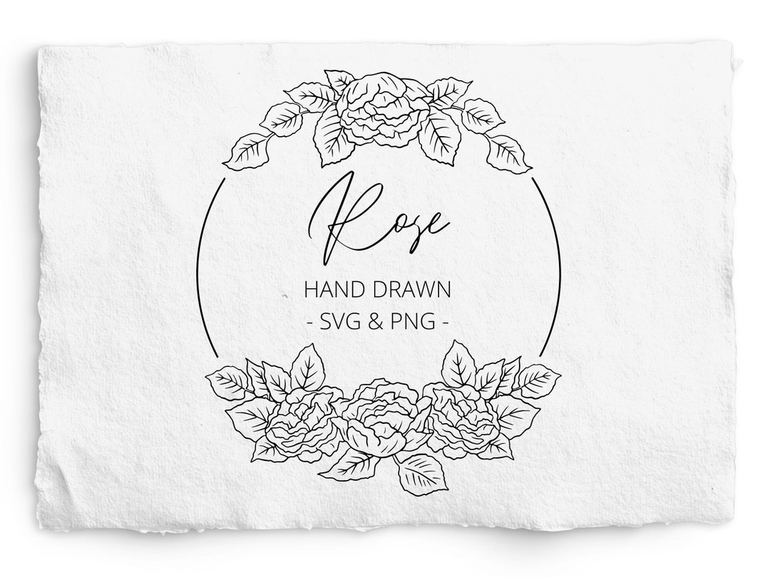 Rose Split Frame Wreath SVG and PNG, Rose Logo Frame, Floral Frame SVG ...