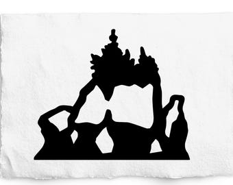 Hopewell Rocks SVG and PNG, Hopewell Cape, New Brunswick, Hand Drawn, Laser Engraving, Cricut Cut, Glowforge, Commercial Free Graphic