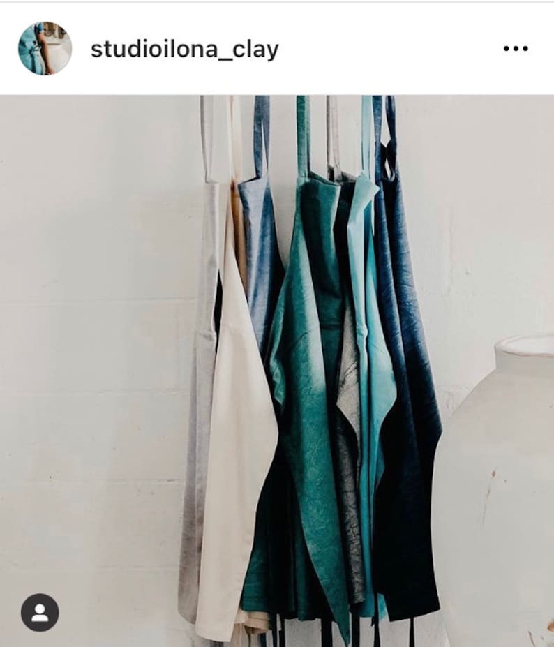 Stonewashed Cotton, Potters Aprons, Pottery Aprons With Split. Regular