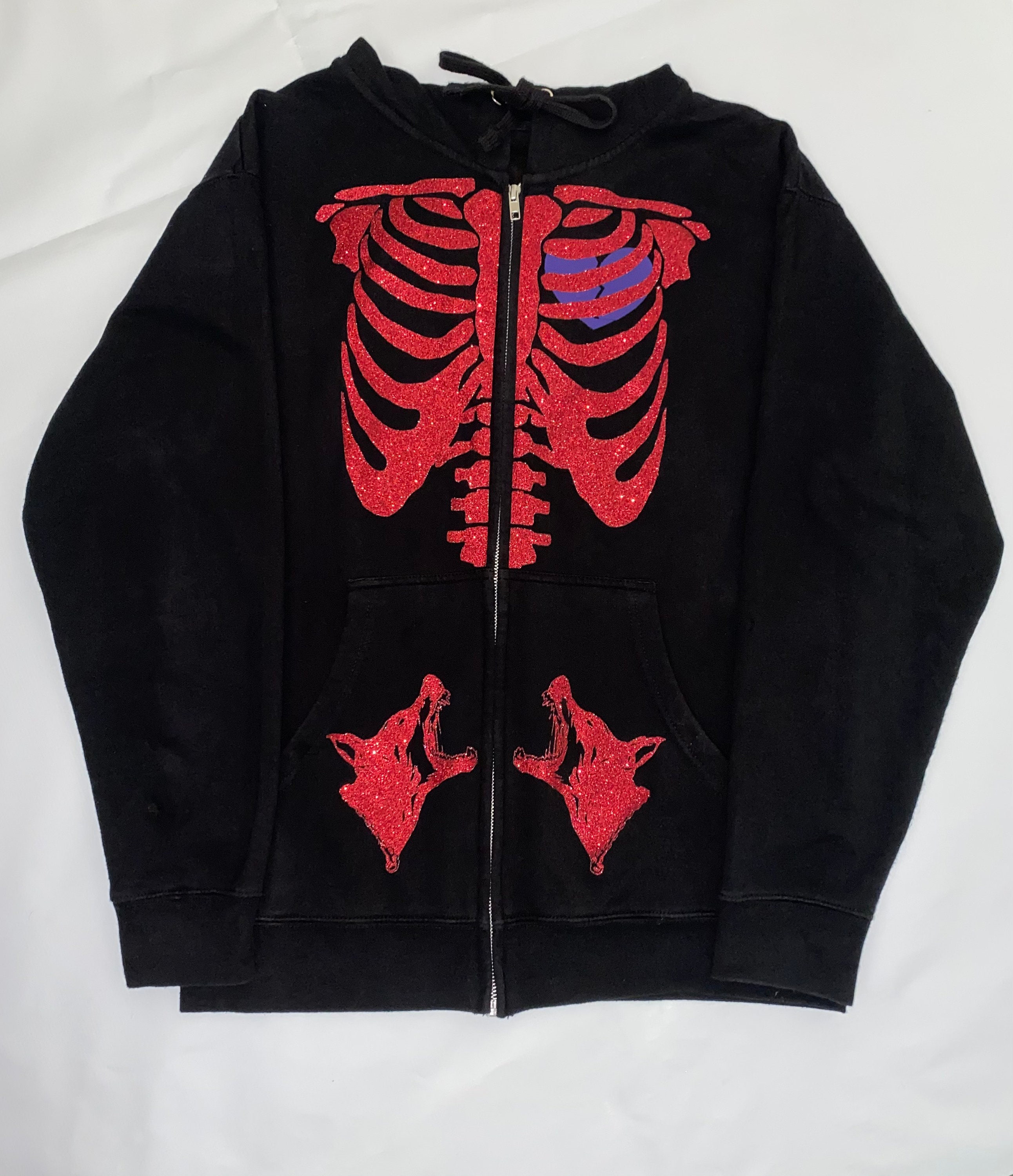 red skeleton sweater
