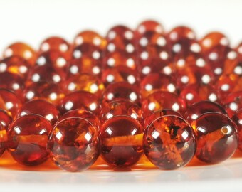 10 Beads Baltic Amber 6mm Round Drilled Cognac Alluregem E1276