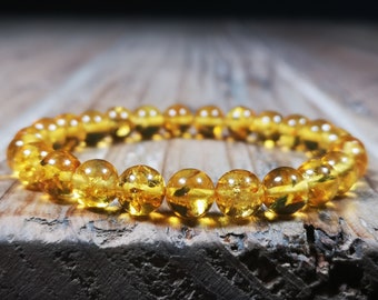 Handmade Beaded Bracelets for Women Gifts Under 25 Glass Bead Bracelet Fashion Jewelry Gift for Mom Gold Honey Amber Color Bracelet
