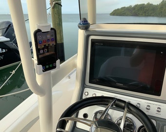 Phone holder for center console boat