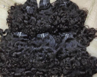 DOUBLE DRAWN (VIRGIN) | Human hair of the highest quality from India | Curly