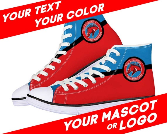 Custom Canvas High Top Basketball Shoes Choose Your Colors Add Your Logo Edit the Text Etsy