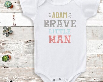 Personalised Name, Brave Little Man - Bodysuit -Personalised Baby Gift -Add Your Personalisation -Personalised baby gift, baby bodysuit gift