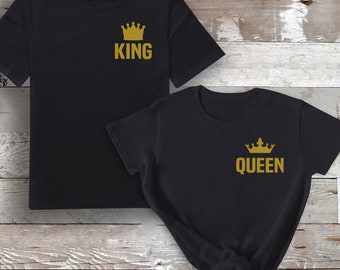 King & Queen Matching T-Shirts - Couples Matching Set, Couples Twinning, Matching Couples Set, Valentines Day Gifts, Anniversary Gift