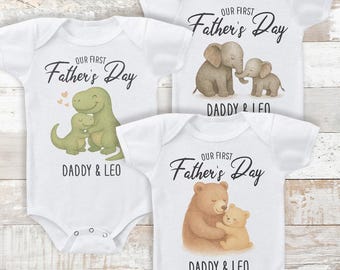 Personalised Our First Father's Day - Personalised Names Baby Bodysuit - Personalised Baby Gift -Personalised gift, Father's Day Gift