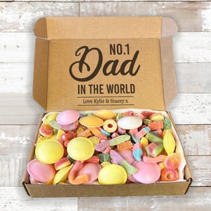 PERSONNALISÉ - Papa n° 1 au monde - Meilleur cadeau pour papa, cadeaux pour la fête des pères, boîte de bonbons pour la fête des pères, boîte-cadeau de bonbons, cadeau papa, boîte de bonbons