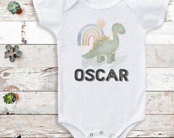 Personalised Name Baby Bodysuit - Brachiosaurus - Personalised Gift -Add Your Personalisation - Personalised baby gift, baby bodysuit gift