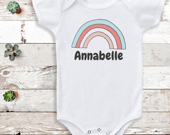 Personalised Name, Rainbow Design - Bodysuit - Personalised Baby Gift -Add Your Personalisation - Personalised baby gift, baby bodysuit gift