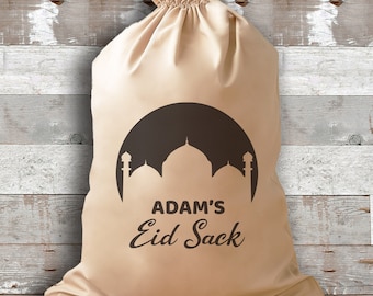 PERSONALISED Name Eid Gift Sack - Eid Gift - Ramadan Gift - Eid Mubarak Gift - Eid Gift Bag