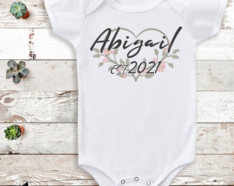 Personalised Name and Est - Personalised Baby Gift -Add Your Personalisation - Personalised baby gift, baby bodysuit gift